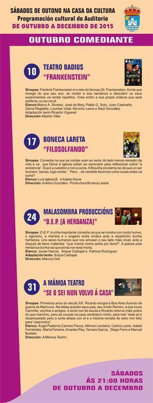 PROGRAMACION OUTUBRO-DECEMBRO 2015 - CASA DA CULTURA MARCAPAXINA