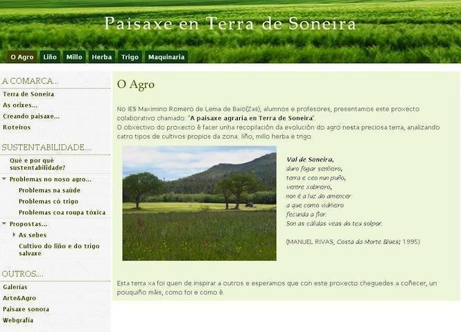 IES de Baio sobre a paisaxe das Terras de Soneira