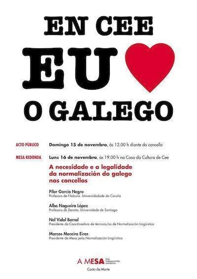 A Mesa levará a cabo unha campaña en Cee para promover o uso de galego