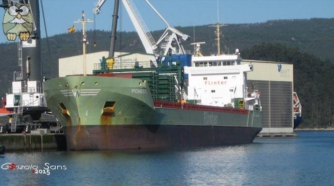 O Buque Pionner a deriva en fronte das costas galegas
