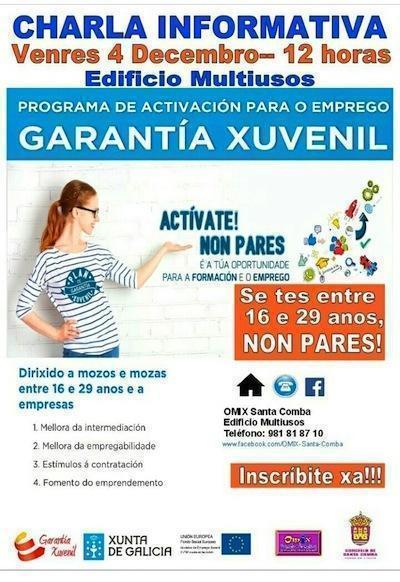 Charla laboral informativa en Santa Comba do Programa Garantía Xuvenil
