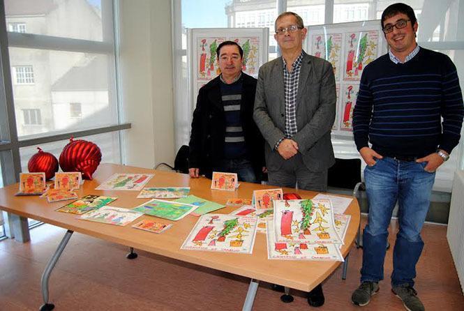 Evencio Ferrero, Marcos Trigo e José Manuel Naya presentaron o programa Nadal Cultural 2015 de Carballo