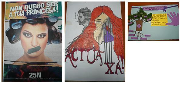Carteis gañadores do VII Concurso Contra a Violencia de Xénero organizado pola CIM de Cee