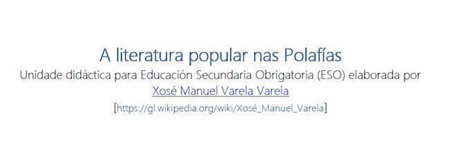 A literatura popular nas Polafias da comarca de Bergantinos