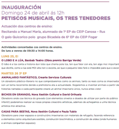 Programa Semana do Libro de Carballo 2016 1