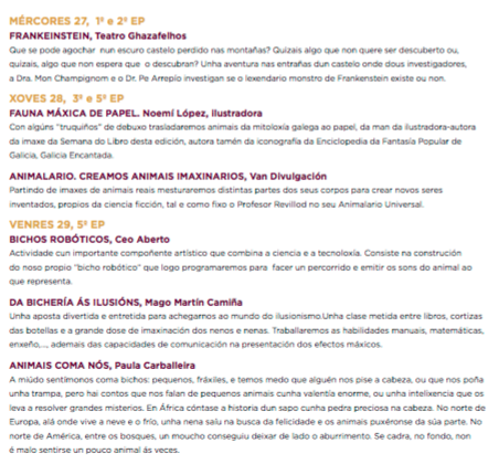 Programa Semana do Libro de Carballo 2016 2