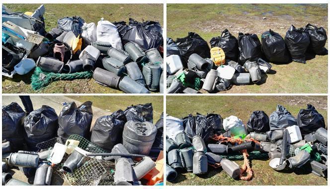 Lixo recollido polos voluntarios de Mar de Fabula no Coido de TOurinan