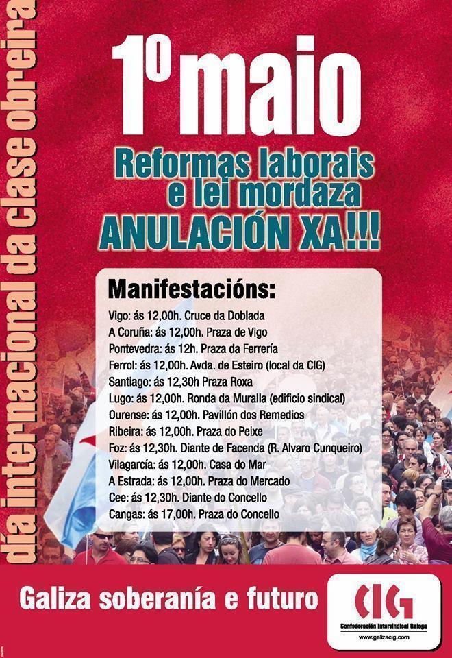 Manifestacion 1 de maio da CIG en Cee