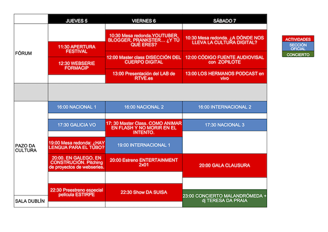 Horarios do Carballo Interplay 2016