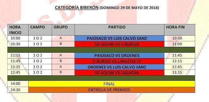 Horarios Torneo SD Sofan 2016-Biberon