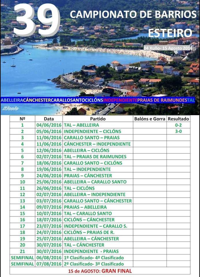 Campionato Barrios Esteiro 2016