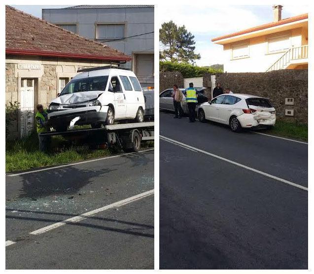 Catro coches vironnse implicados no accidente que tivo lugar esta tarde en Cee