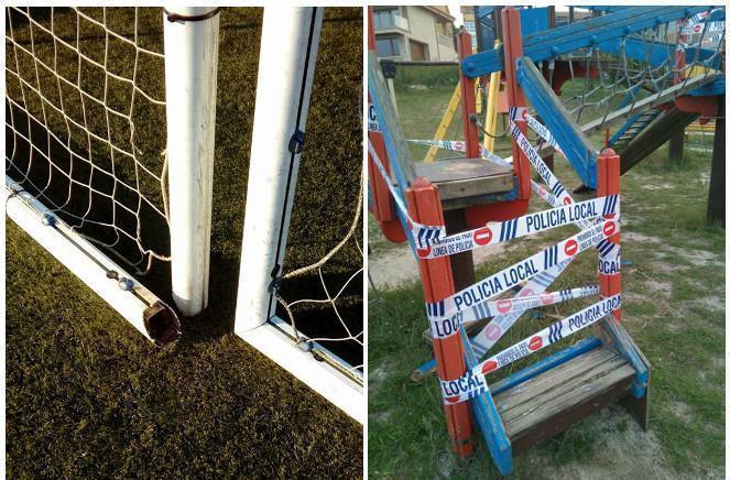 Actos vandalicos en Ara Solis e no Parque de San Roque-Fisterra