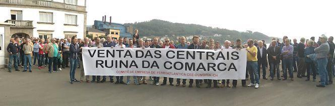 Concentracion en Ferroatlantica contra a venda das centrais hidroelectricas-Outubro 2016