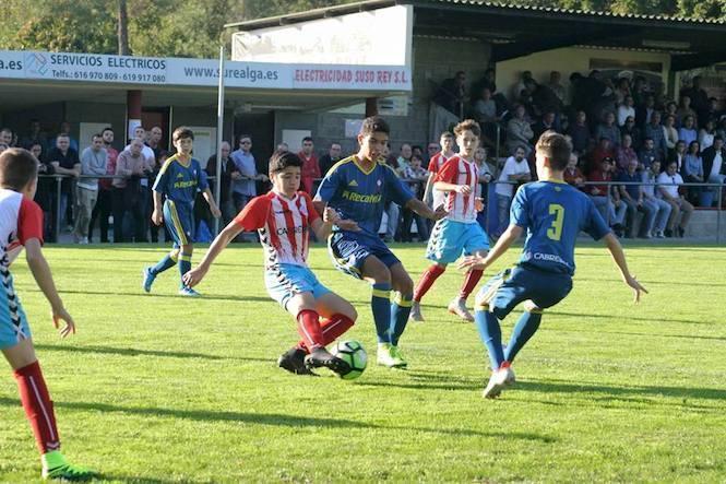 Choque entre Lugo e Celta no Choque entre Lugo e Deportivo no Cuadrangular sub14 no Carral-Foto-SD