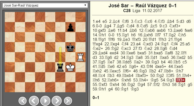Xogada 54 da partida de Jose Sar