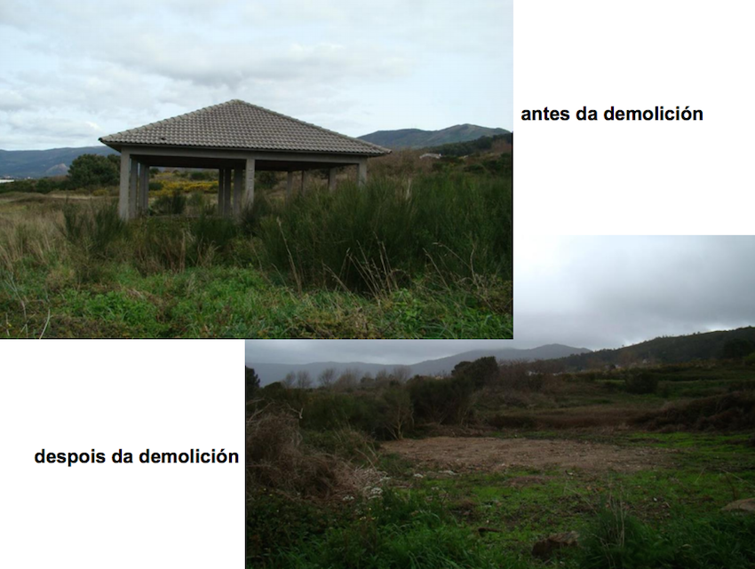 Derrubo da APLU en Carnota en abril 2016