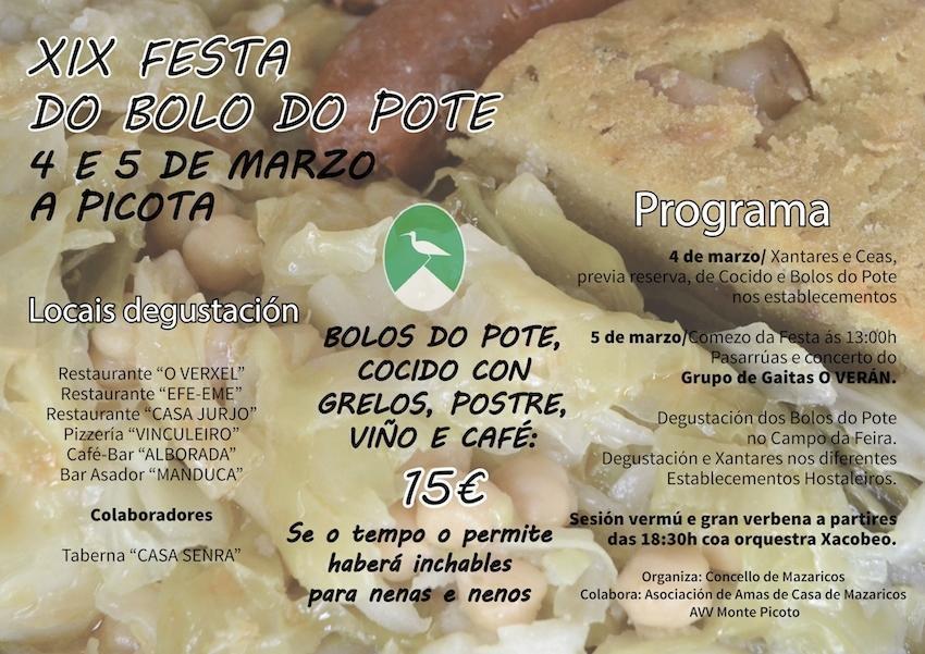 Cartel XIX Festa do Bolo do Pote de Mazaricos 2016