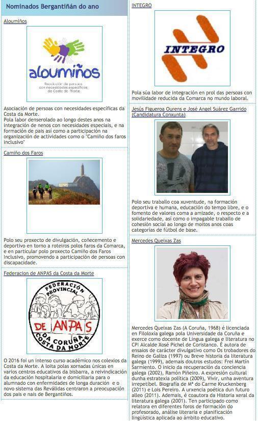 Nominados a Bergantinans do Ano polo Padroado 2016