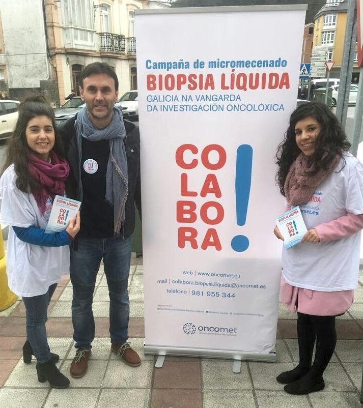 Jorge Mira apoiando a campana da Oncomet pola Biopsia Liquida en Baio