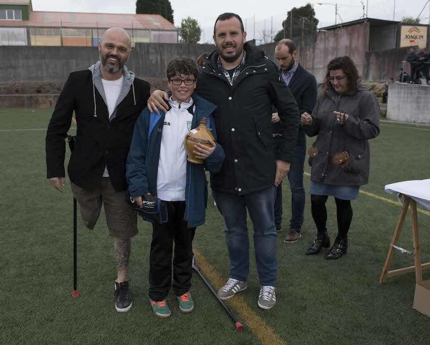 Quique Amado mellor porteiro Alevin Con Martin Varela e Trucho