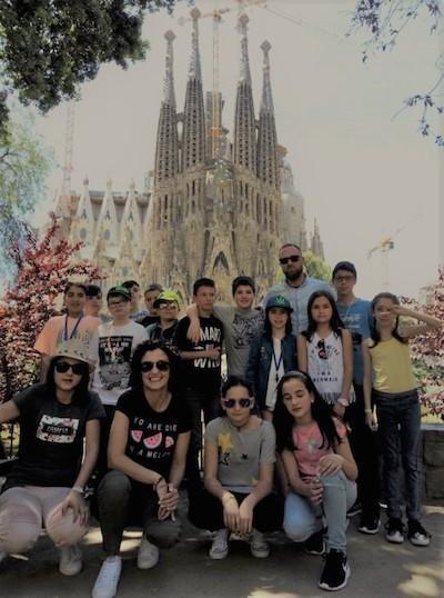 Escolares do CEIP Gandara de Sofa de excursion a Barcelona