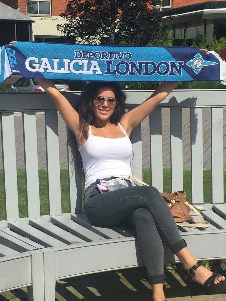 A conecida concelleira camarina Maite supporter do FC Deportivo de Galicia London