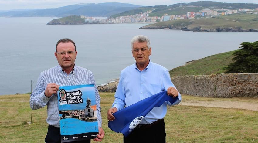 Alcalde e Concelleiro de Malpica promocionando a Romaria do Santo Hadrian