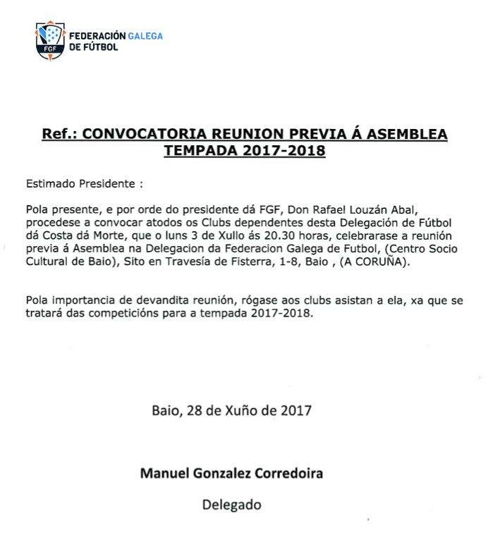 Asemblea da FGF na Costa