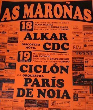 Festas das Maronas-Mazaricos 2017-Ciclon e Paris de Noia