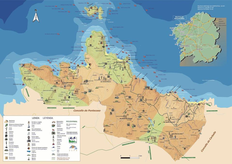 Mapa Turistico Malpica Bergantinos