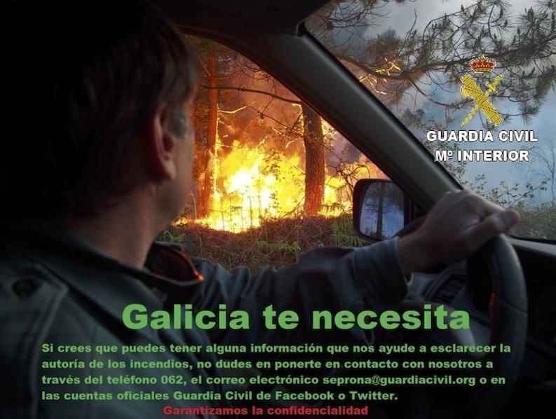 Garda Civil pide colaboracion nos incendios