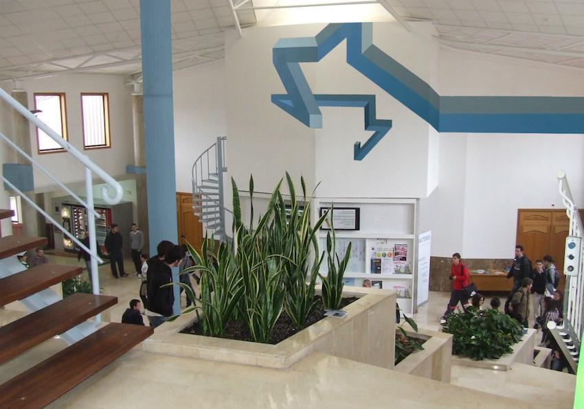 Fotomontaxe da intervencion proposta por Laura Antelo na Escola de Teleco de Vigo