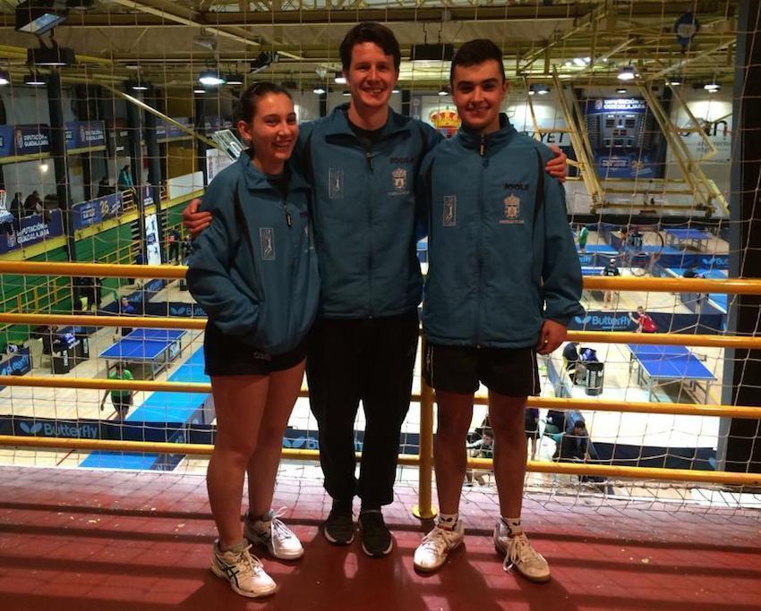 Ana Garcia Miguel Rey e Brais BLanco no nacional de tenis de mesa de Guadalajara