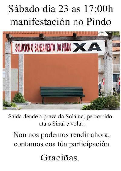 Manifestacion no Pindo poo saneamento