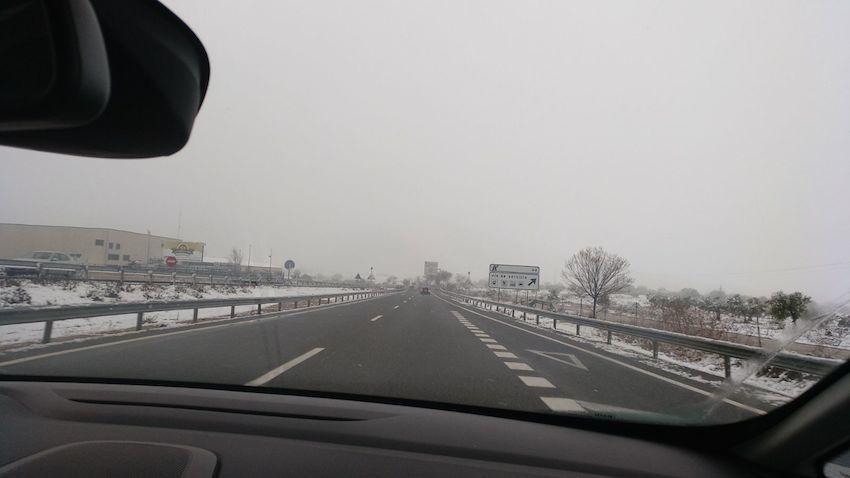 As 1300 entrando na A3 ainda habia neve