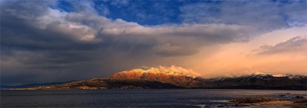 O Monte Pindo nevado dende Lira-Foto-Marcos Rodriguez