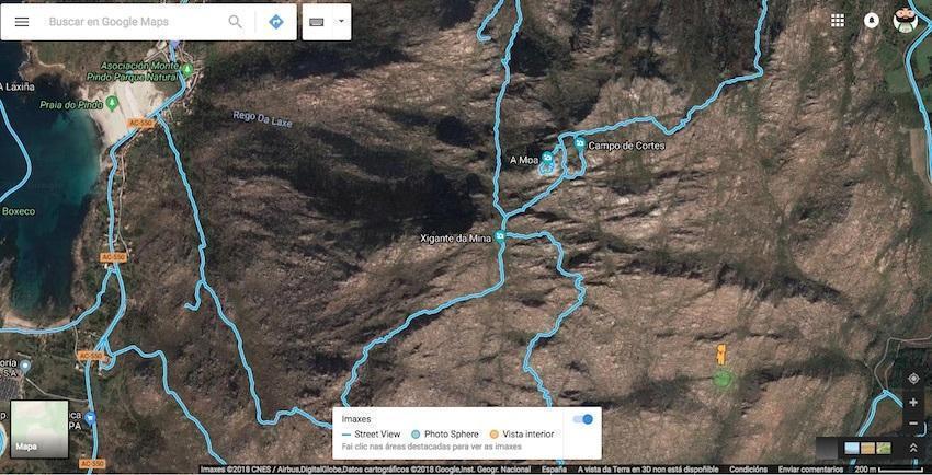 Monte Pindo Trekker no Google Maps