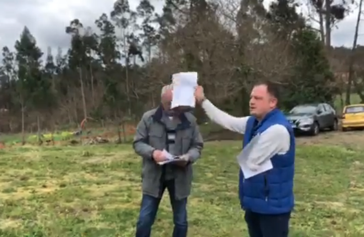 Evaristo Blanco Blanco no derrubamento da sua casa