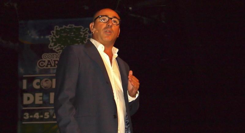 Toni Cortes durante o Congreso de Fútbol de Carballo en 2016