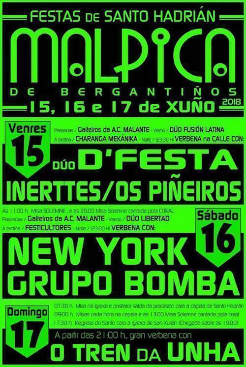 Festas de Santo Hadrian de Malpica 2018