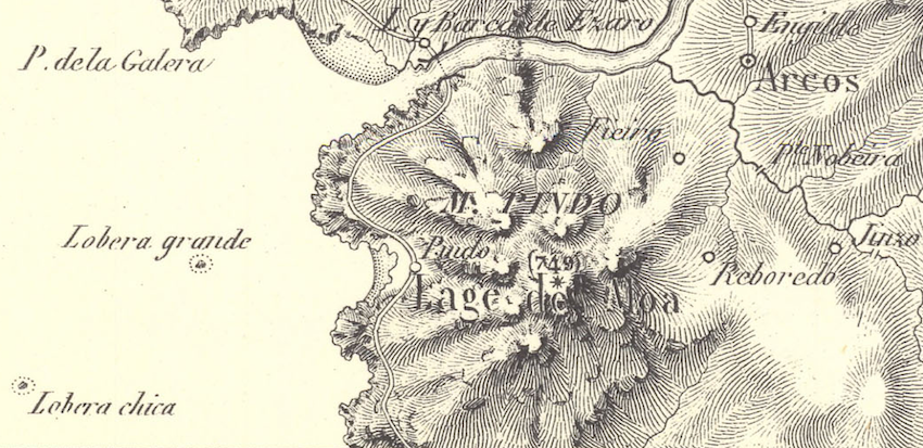 Monte Pindo na Carta Xeometrica de Galicia-1837