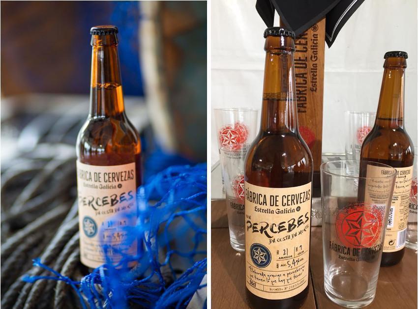Cervexas de Estrella Galicia con percebes da Costa da MOrte
