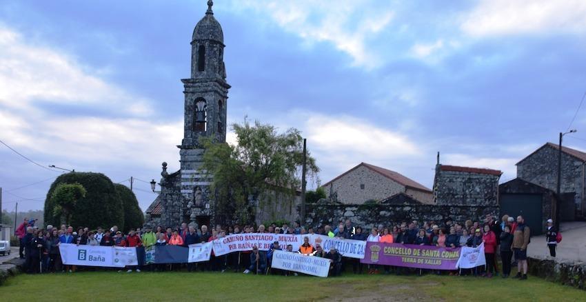 Saída de Berdoias da última etapa do Camiño Santiago Muxía por Brandomil