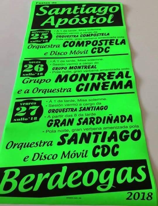 Festas do Santiago Apostol de Berdeogas-Dumbria 2018
