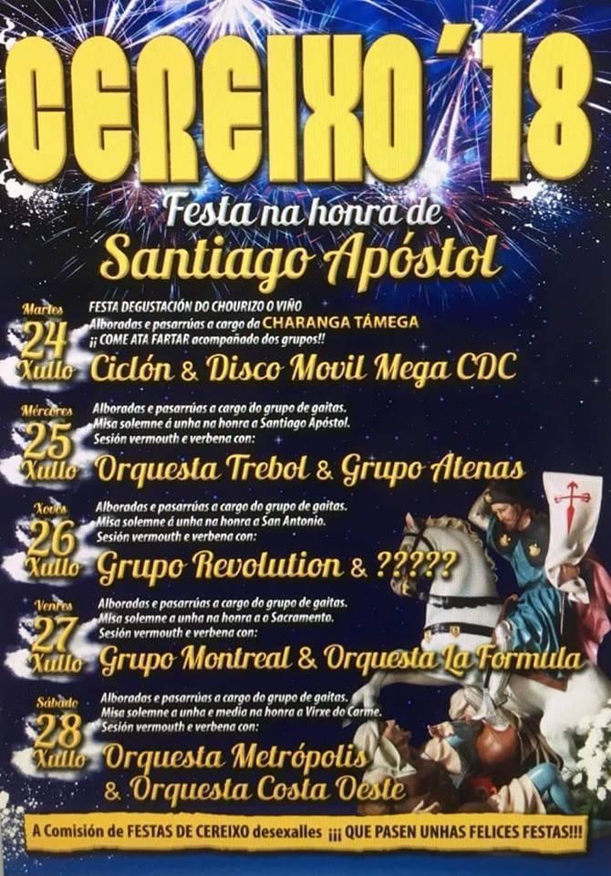 Festas do Santiago Apostol de Cereixo-Vimianzo 2018