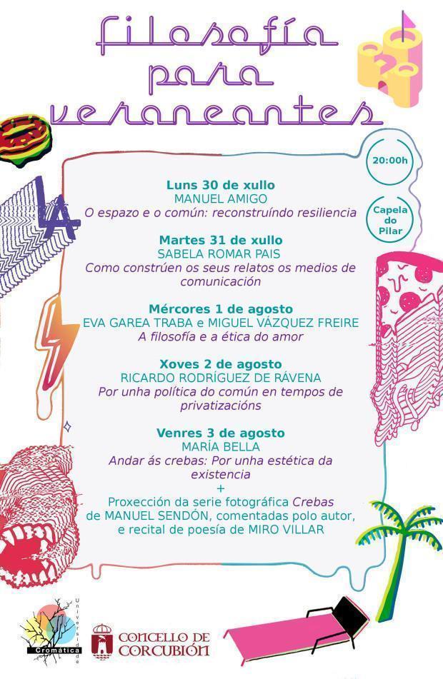 Cartel de Filosofia para veraneantes en Corcubion