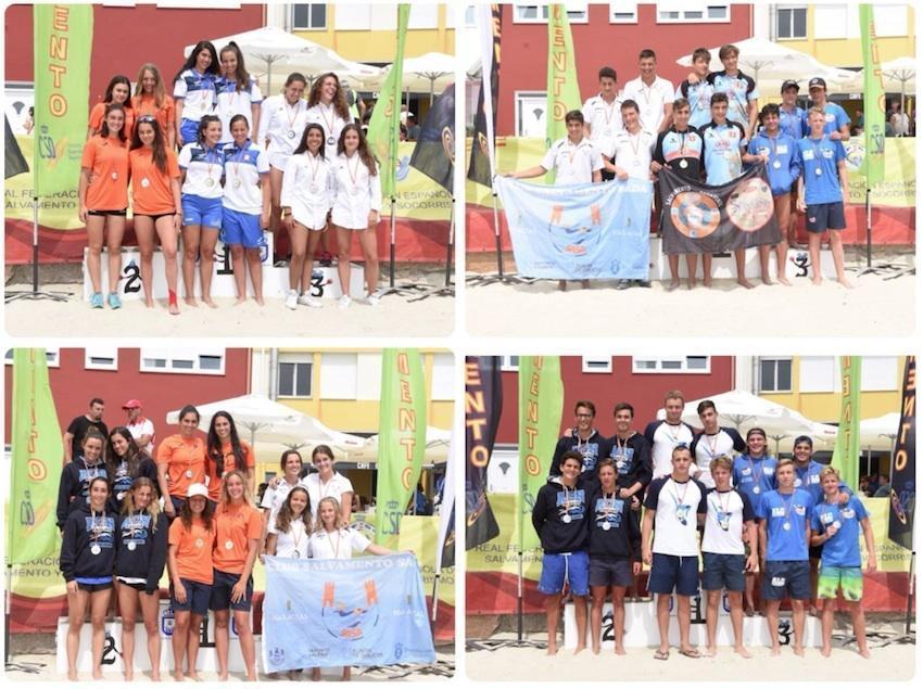 Alguns medallistas do Campionato de Espana Xuvenil e Junior de Salvamento e Socorrismo no Ezaro 2018 copia