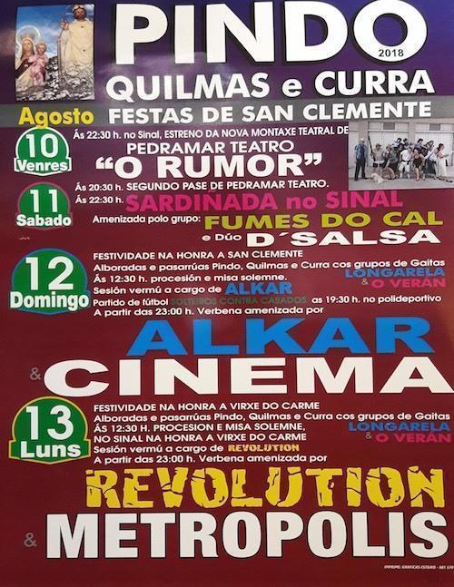 Festas de San Clemente do Pindo Quilmas e Curra 2018
