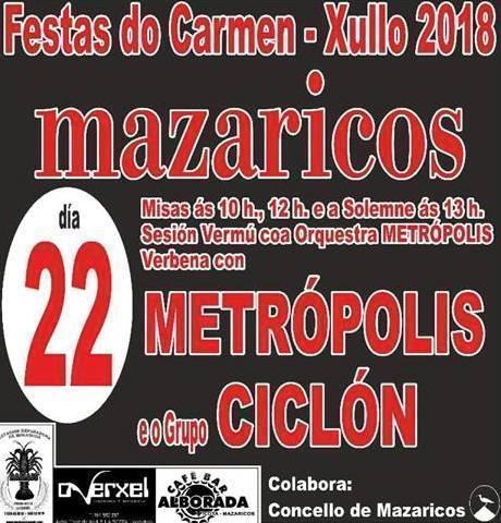 Festas do Carme de Mazaricos 2018